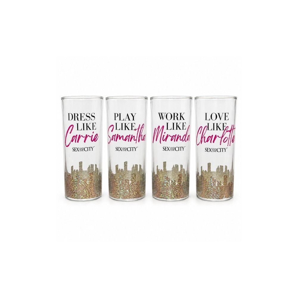 HBO Sex and the City 12oz Tumblers Set of 4 Carrie Samantha Miranda Charlotte